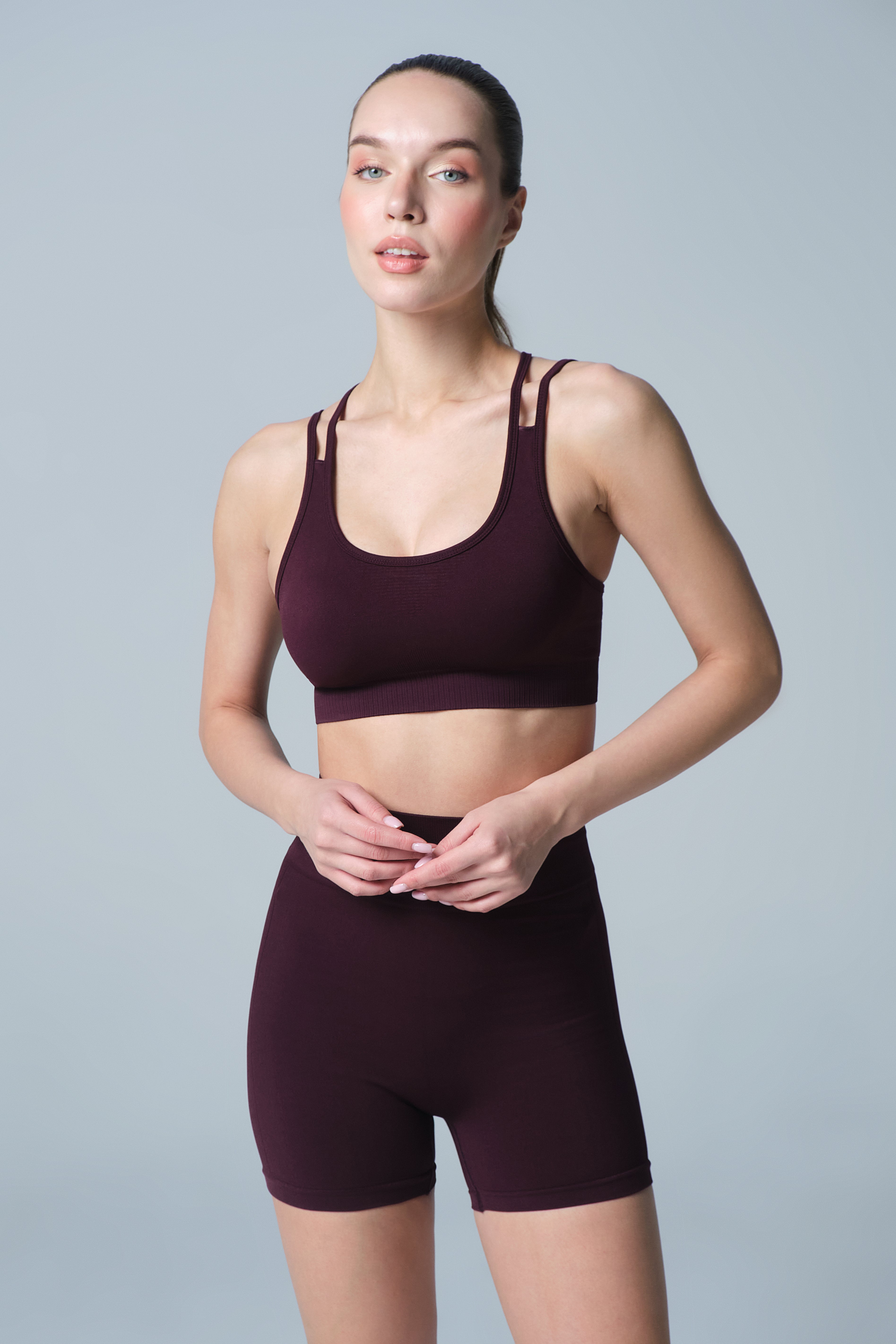 İnce Askılı Bra Mürdüm